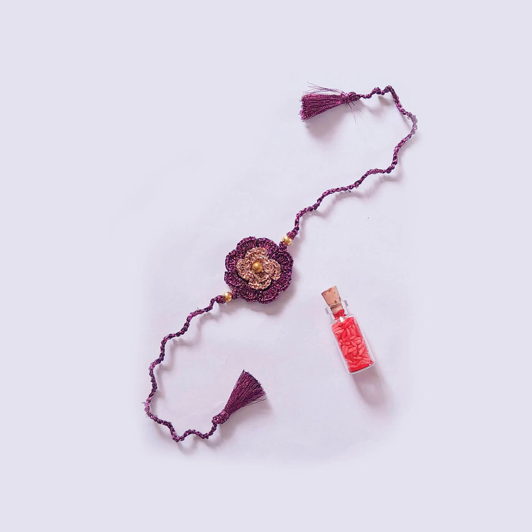 Double Flower Zari Rakhi