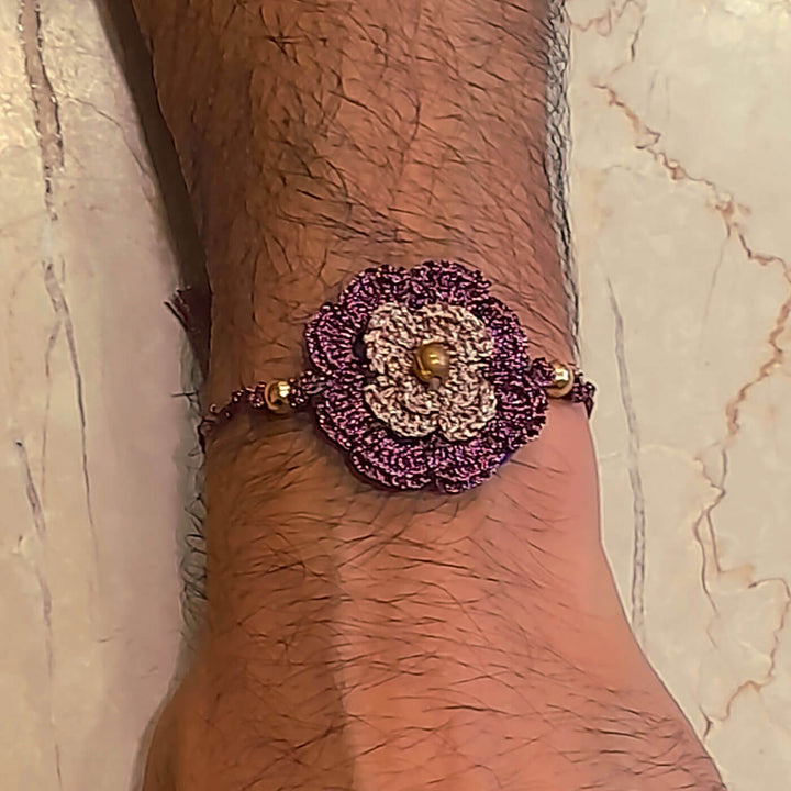 Double Flower Zari Rakhi