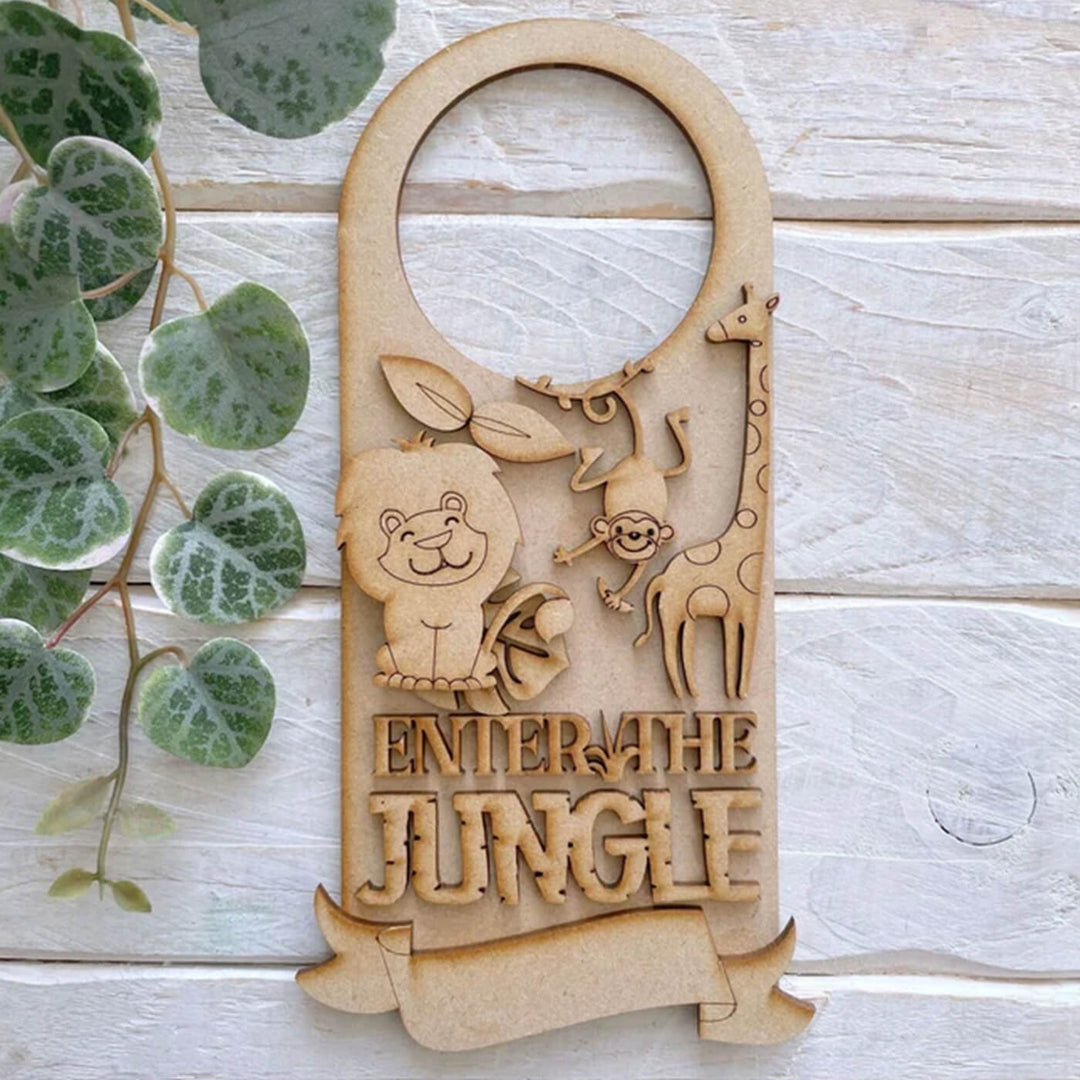 Ready to Paint MDF Door Hangers - Jungle Theme - 1557