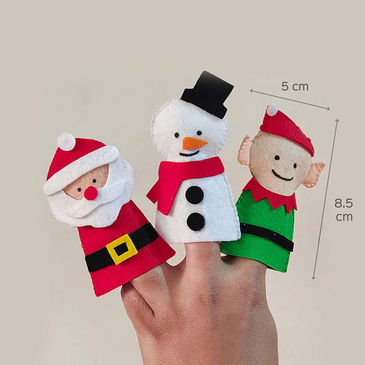 Christmas Theme Felt Finger Puppets - Set of 6