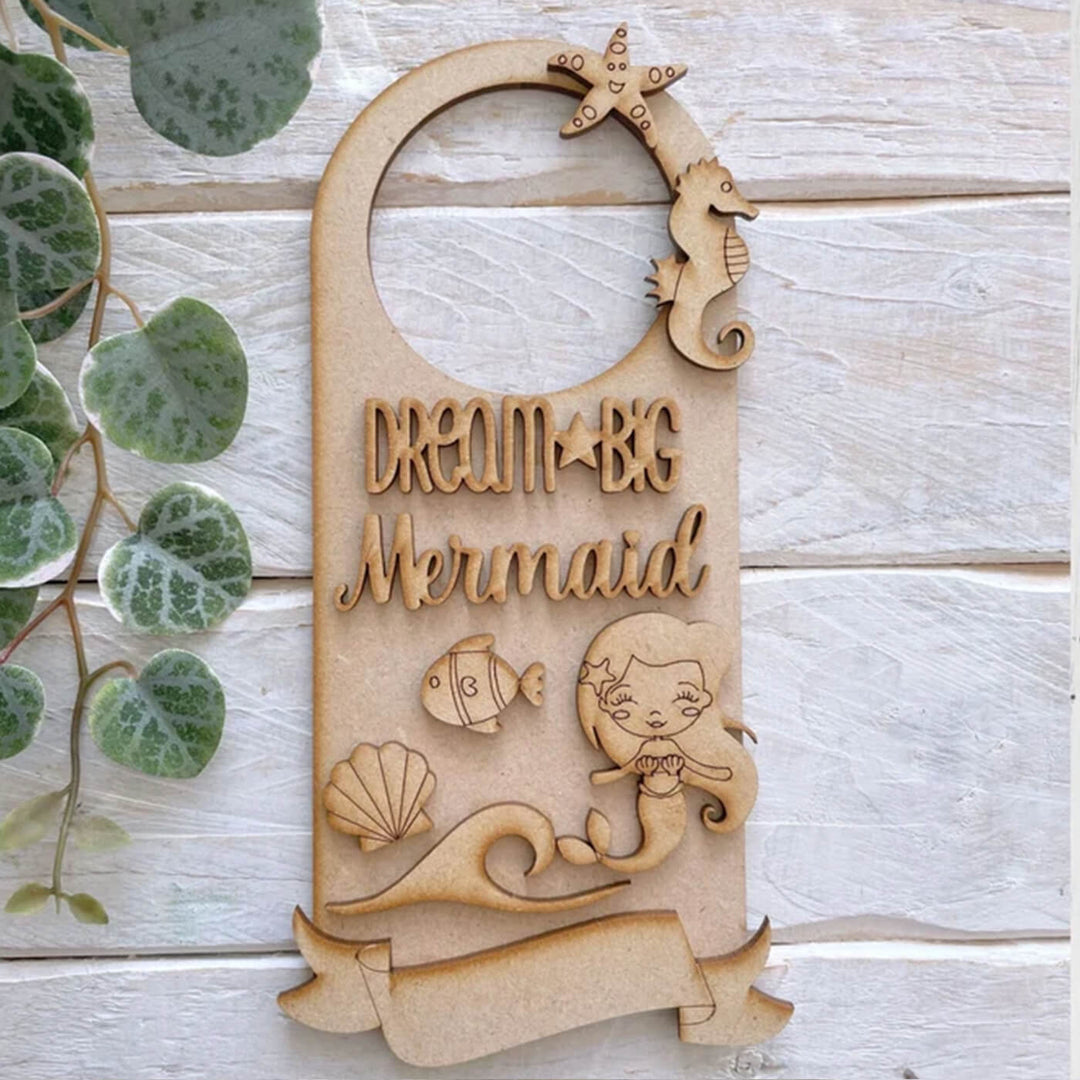 Ready to Paint MDF Door Hangers - Mermaid - 1588