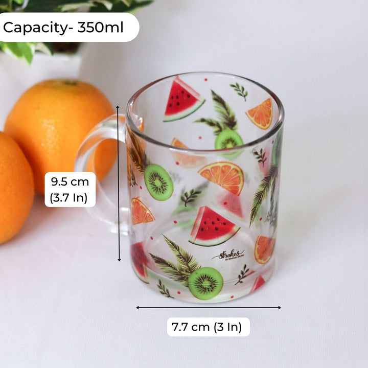 Delicate Printed Glass Mug I 350 ML