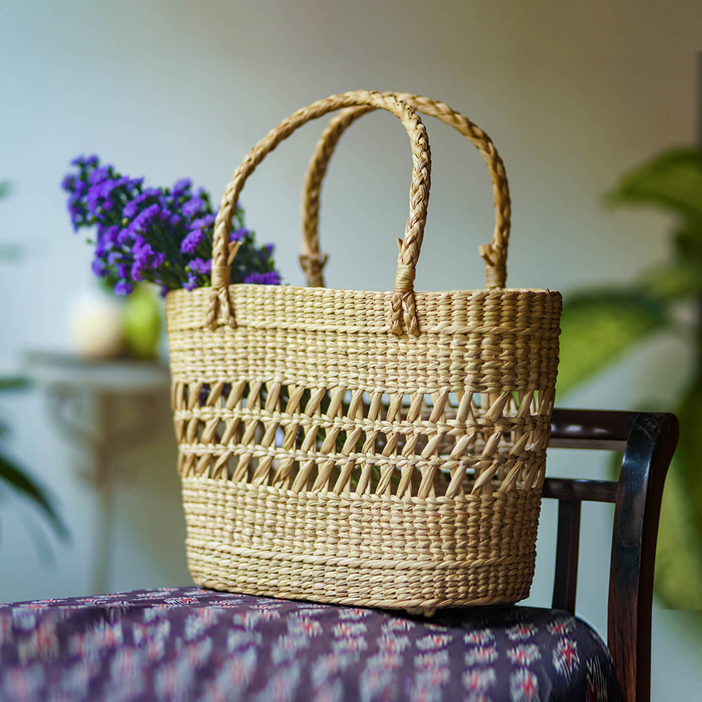Buy Handwoven Lattice Shopping Bag Online On Zwende
