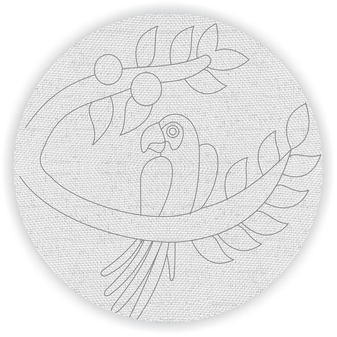 Pre Marked Canvas Base - Macaw Bird - 3061