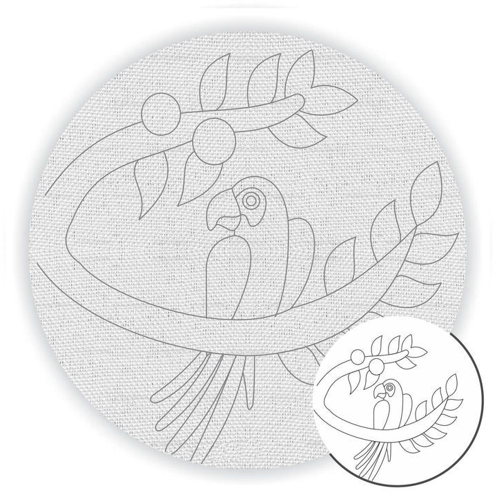 Pre Marked Canvas Base - Macaw Bird - 3061