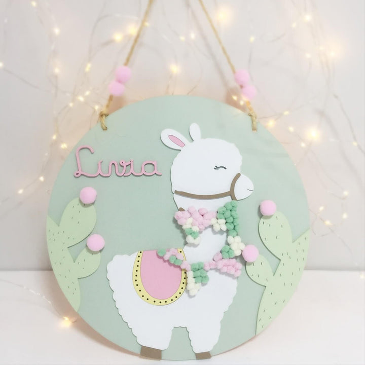 Quirky Painted Nameboard for Kids - Cute Sheep