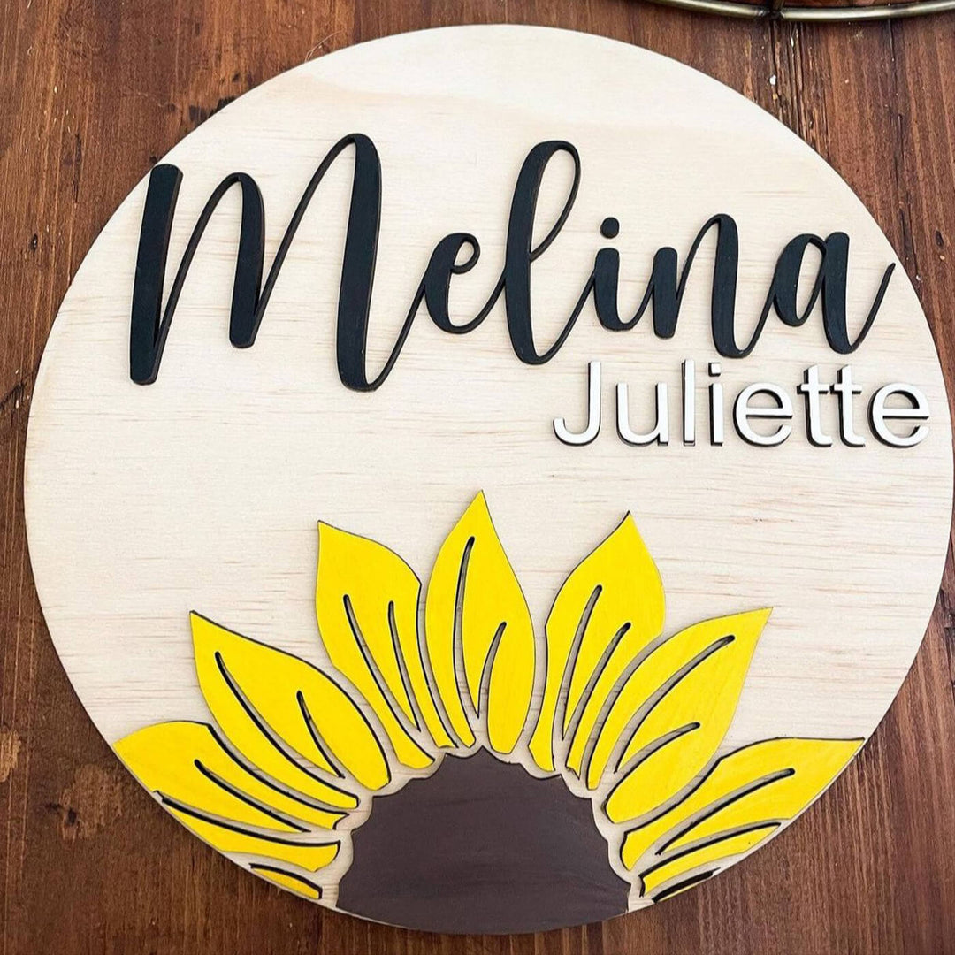 Painted Nameboard for Kids - Sunflower