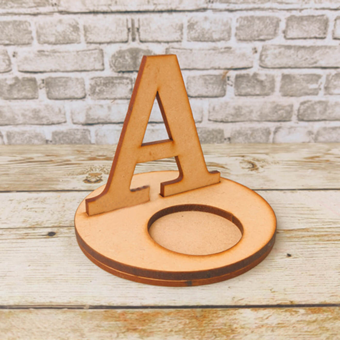 Ready to Paint MDF Monogram Tealight Candle Holder "A" - TI131
