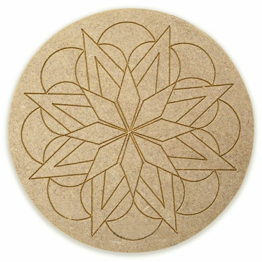 Ready to Paint MDF Engraved Mandala Base - 1105