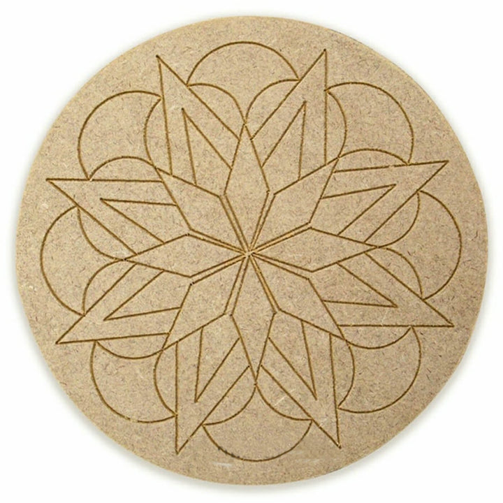 Ready to Paint MDF Engraved Mandala Base - 1105