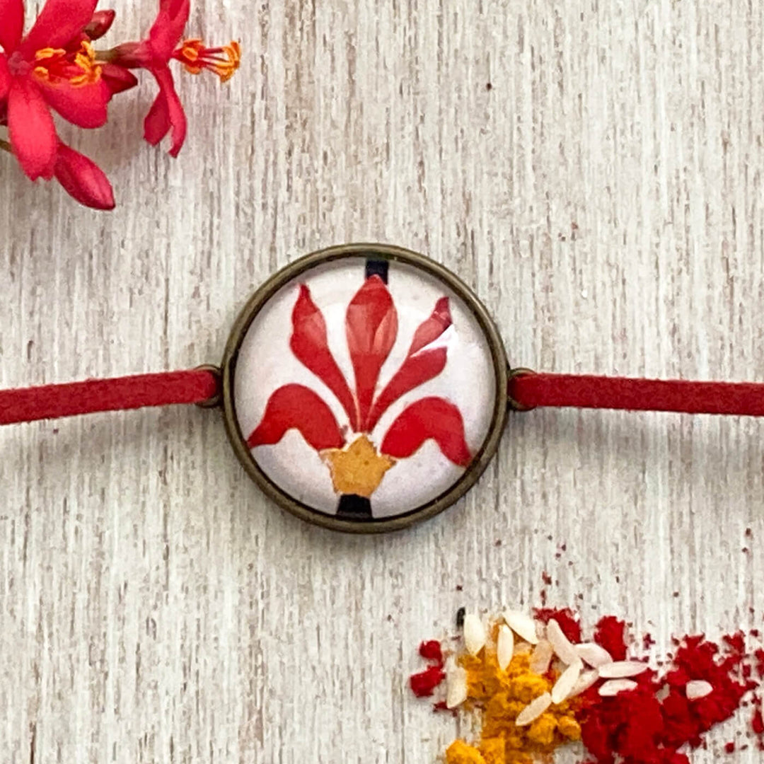 Handcrafted Folkart Rakhi With Roli Chawal