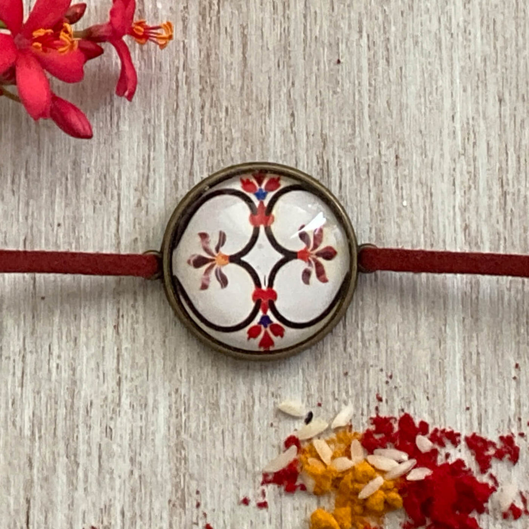 Handcrafted Folkart Rakhi With Roli Chawal