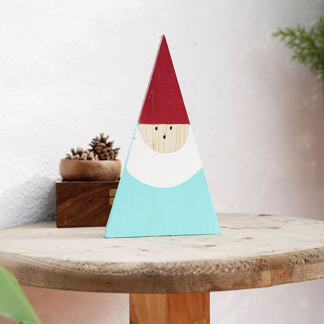 Mountain Santa Wooden Hand-Painted Christmas Table Decor