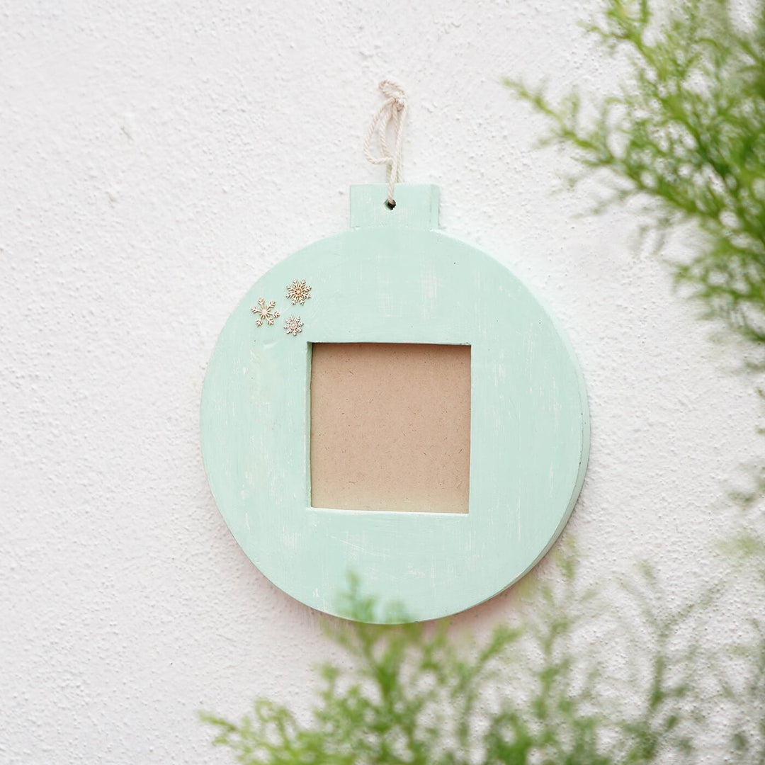 Snow Globe Sea Green Wooden Frame - Small