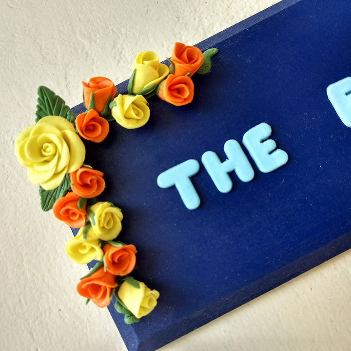 Handmade Personalised Rosy Rose Name Plate