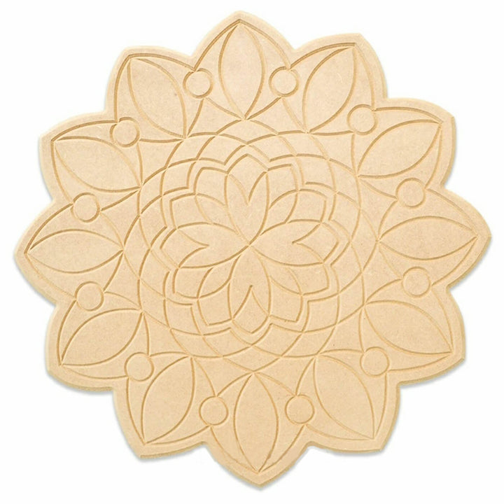 Ready to Paint MDF Engraved Mandala Base - Floral Mandala - 1101