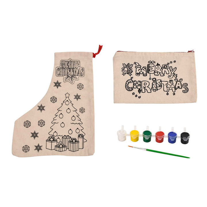 All-Inclusive Christmas DIY Kit with Canvas Goodie Bag & Pouch