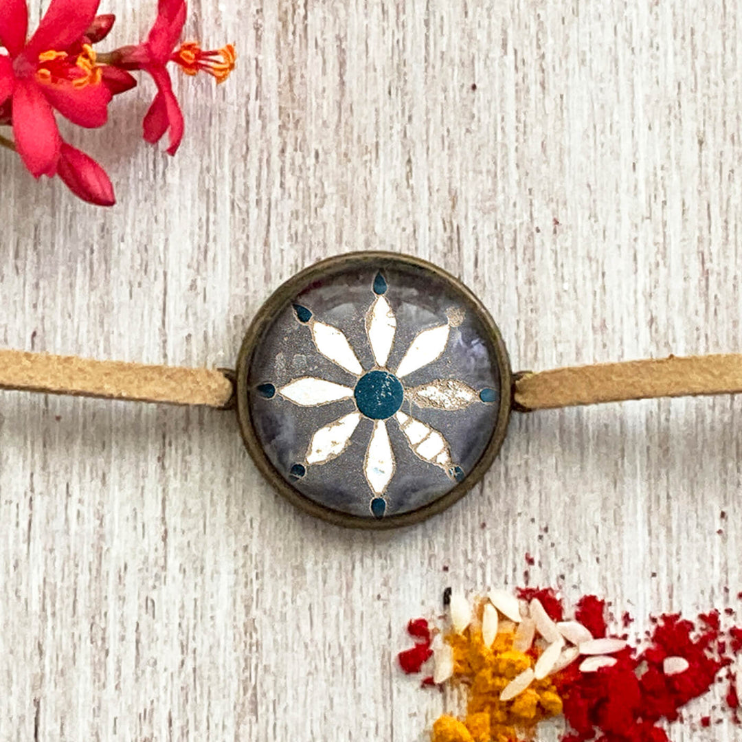 Handcrafted Folkart Rakhi With Roli Chawal