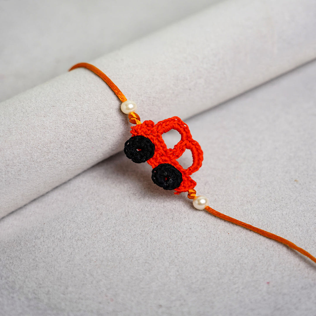 Quirky Handcrafted Crochet Rakhi With Roli Chawal For Kids