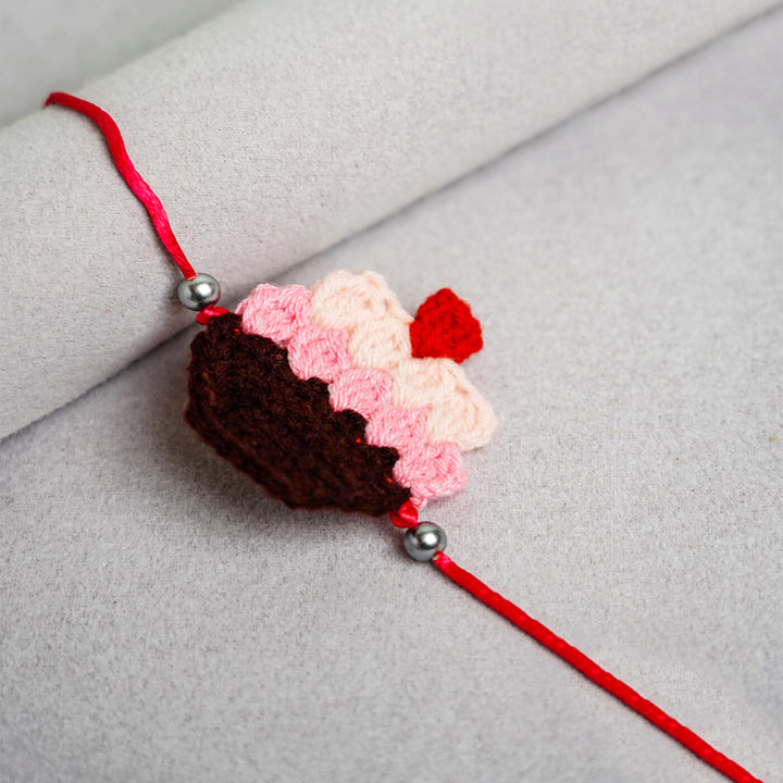 Quirky Handcrafted Crochet Rakhi With Roli Chawal For Kids