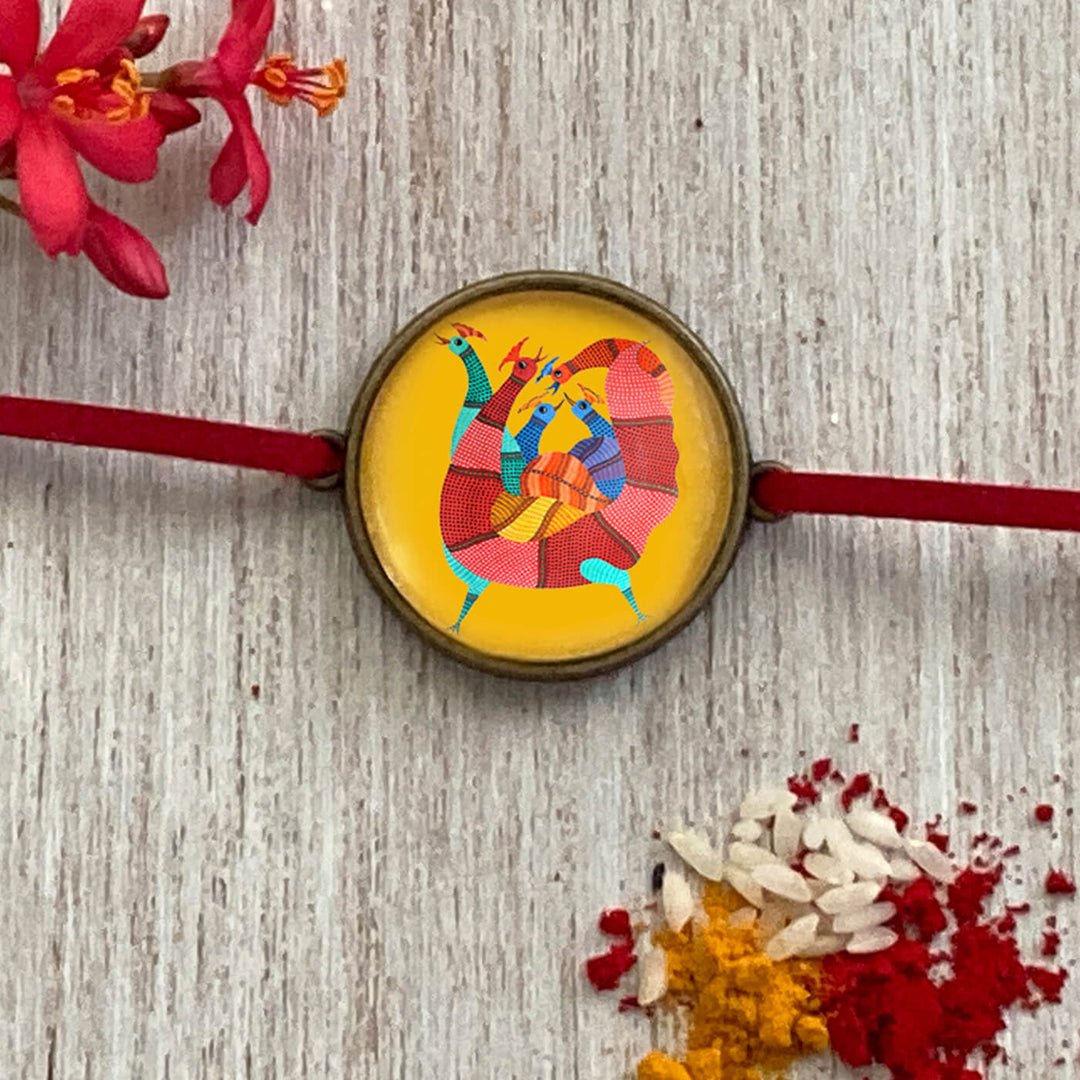 Handcrafted Folkart Rakhi With Roli Chawal