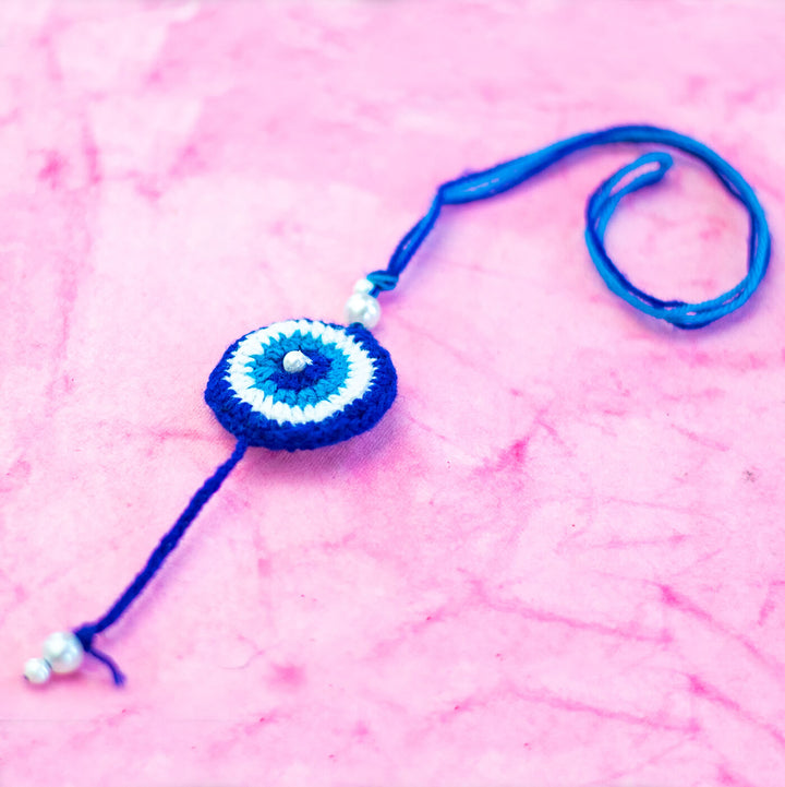 Evil Eye Crochet Bhaiya Bhabhi Rakhi | Set of 2