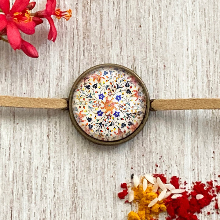 Handcrafted Folkart Rakhi With Roli Chawal