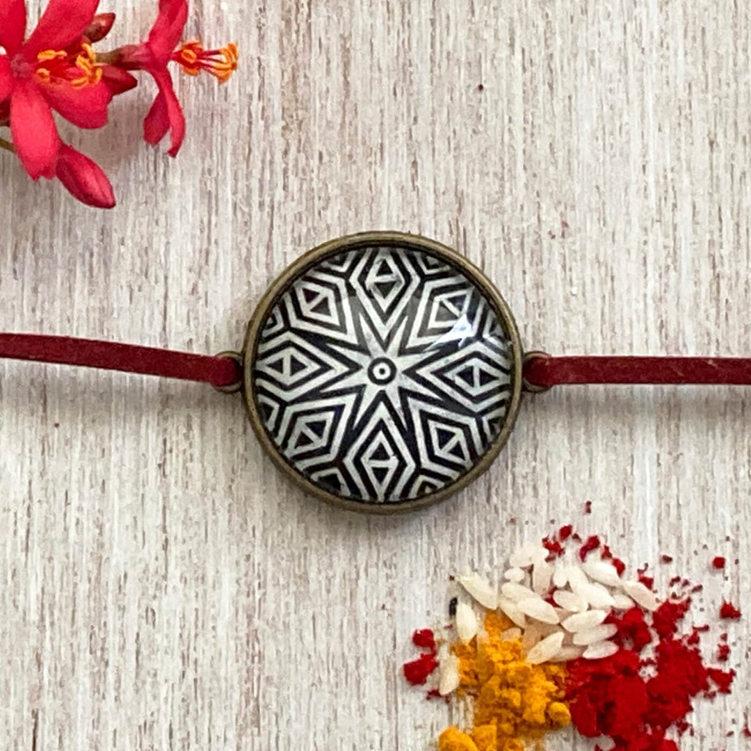 Handcrafted Folkart Rakhi With Roli Chawal