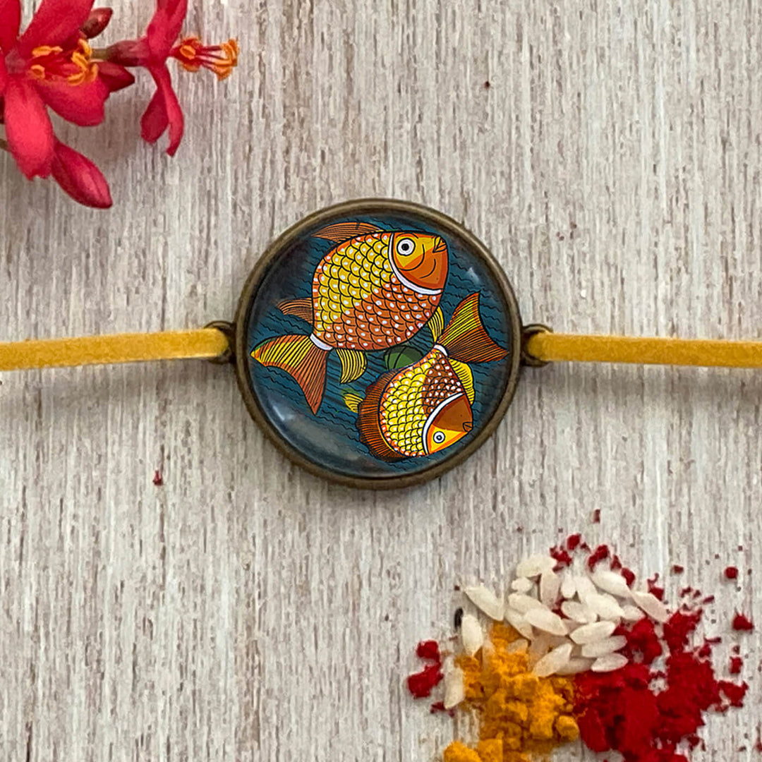 Handcrafted Folkart Rakhi With Roli Chawal