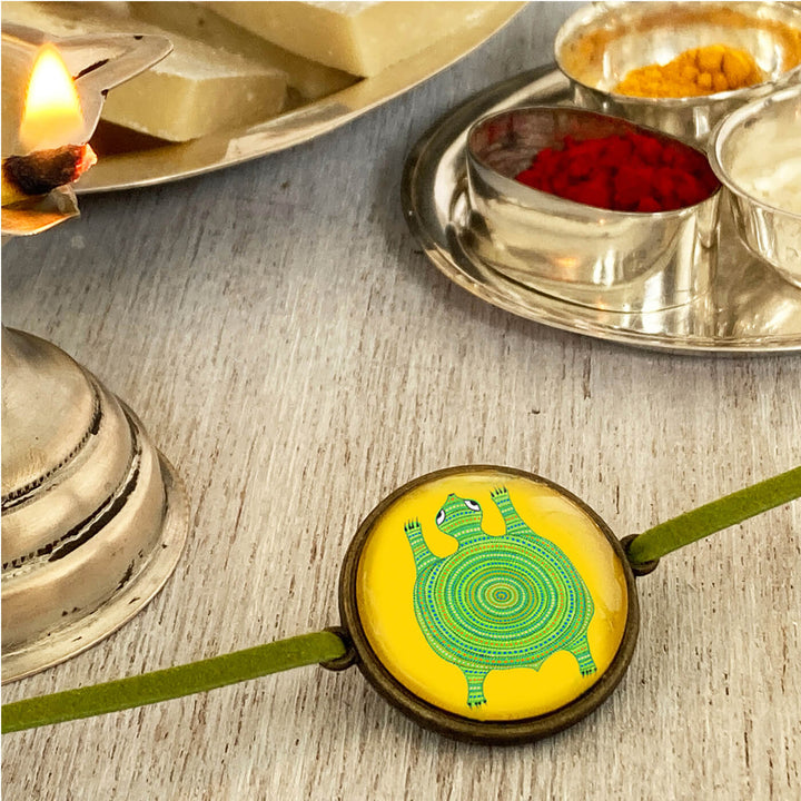 Handcrafted Folkart Rakhi With Roli Chawal