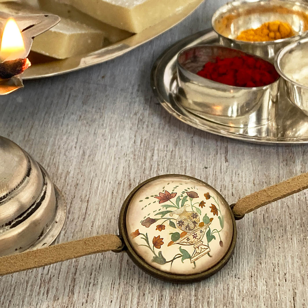 Handcrafted Folkart Rakhi With Roli Chawal