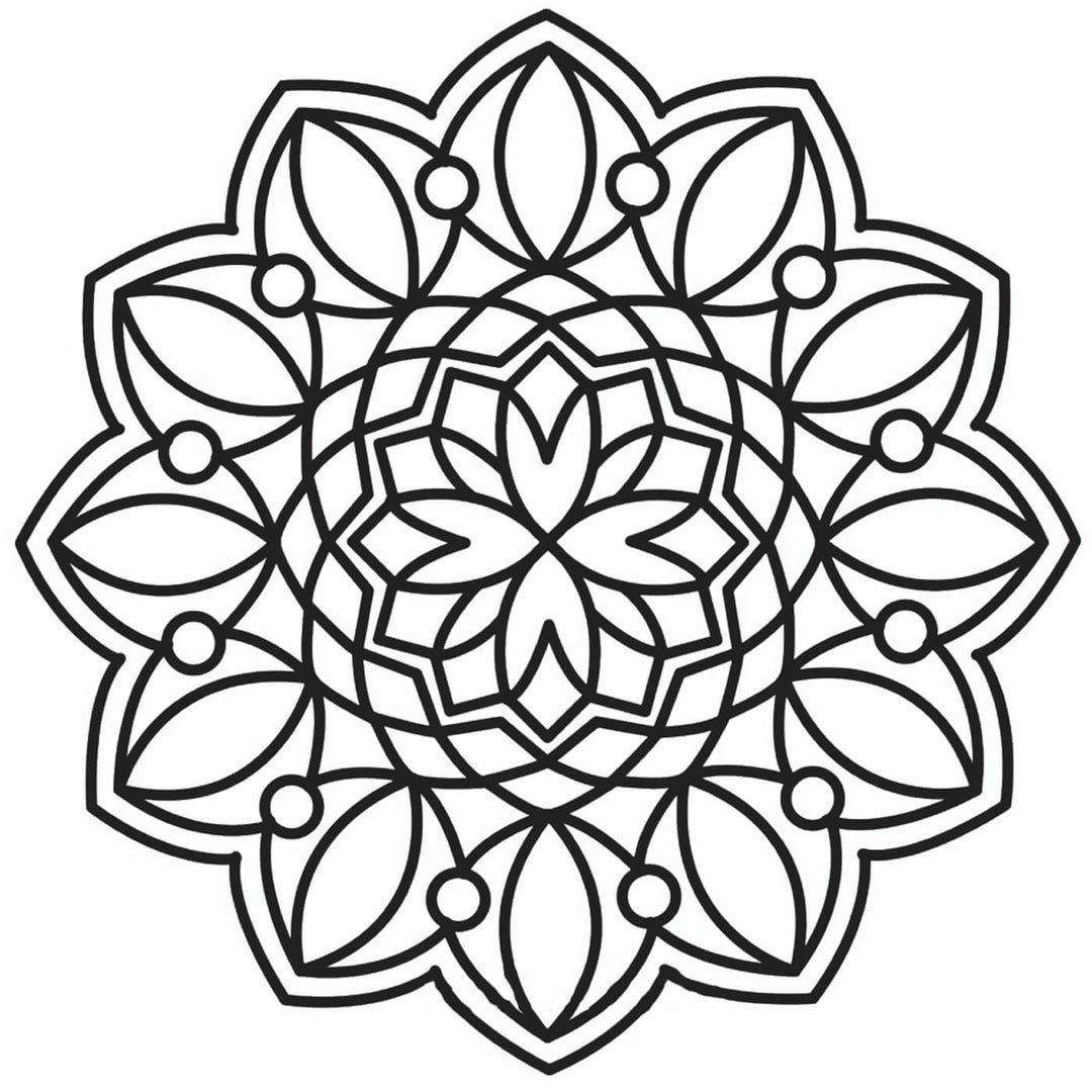 Ready to Paint MDF Engraved Mandala Base - Floral Mandala - 1101