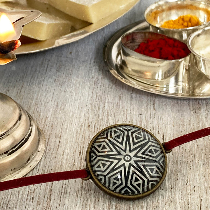 Handcrafted Folkart Rakhi With Roli Chawal