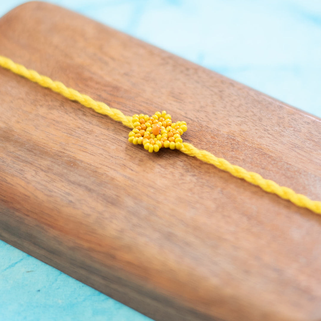 Minimal Sitara Handmade Rakhi  - Yellow