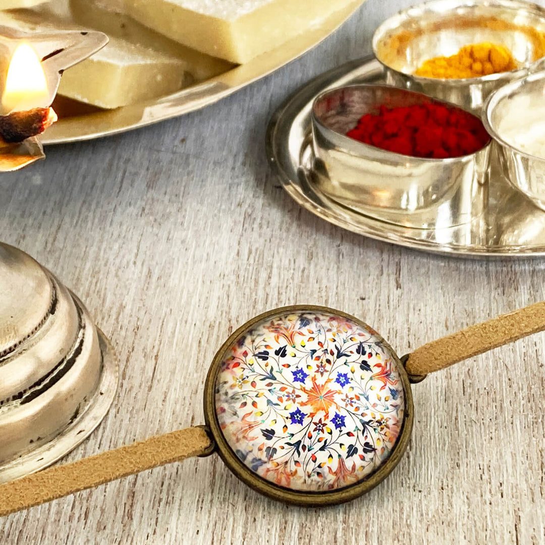 Handcrafted Folkart Rakhi With Roli Chawal