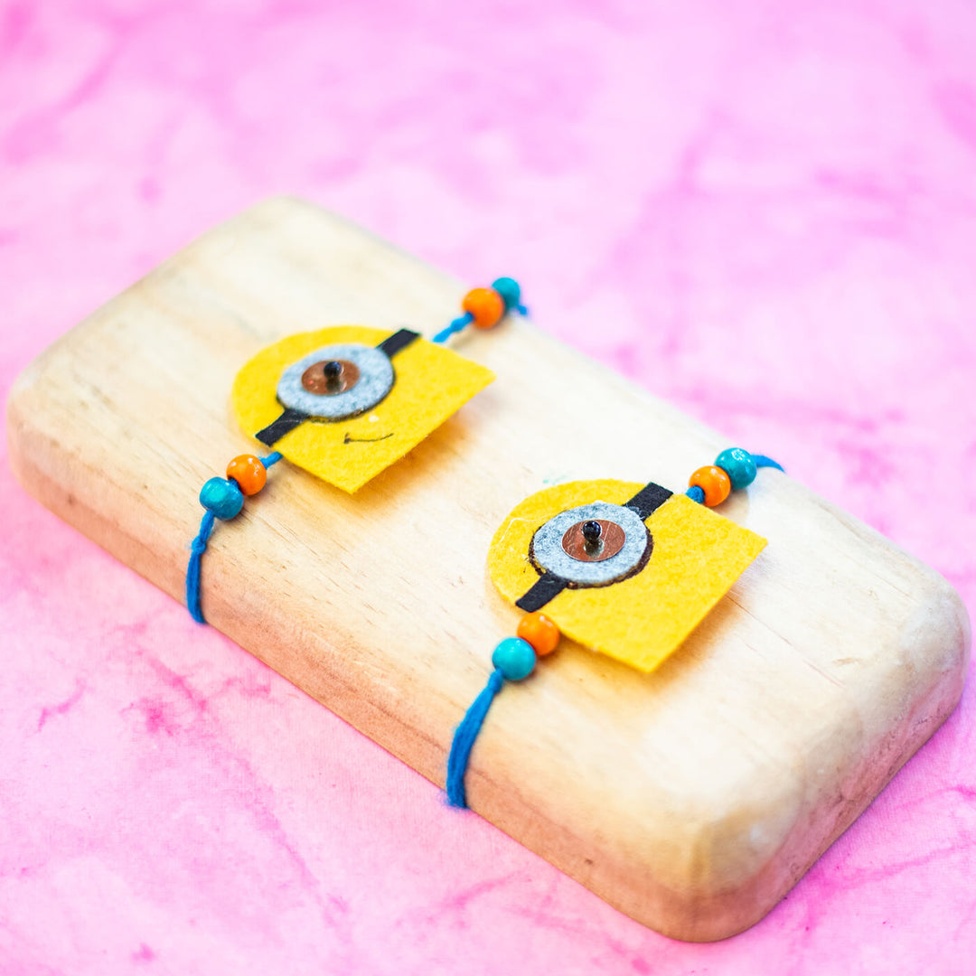 Kids Minion Felt Rakhi | Set of 2