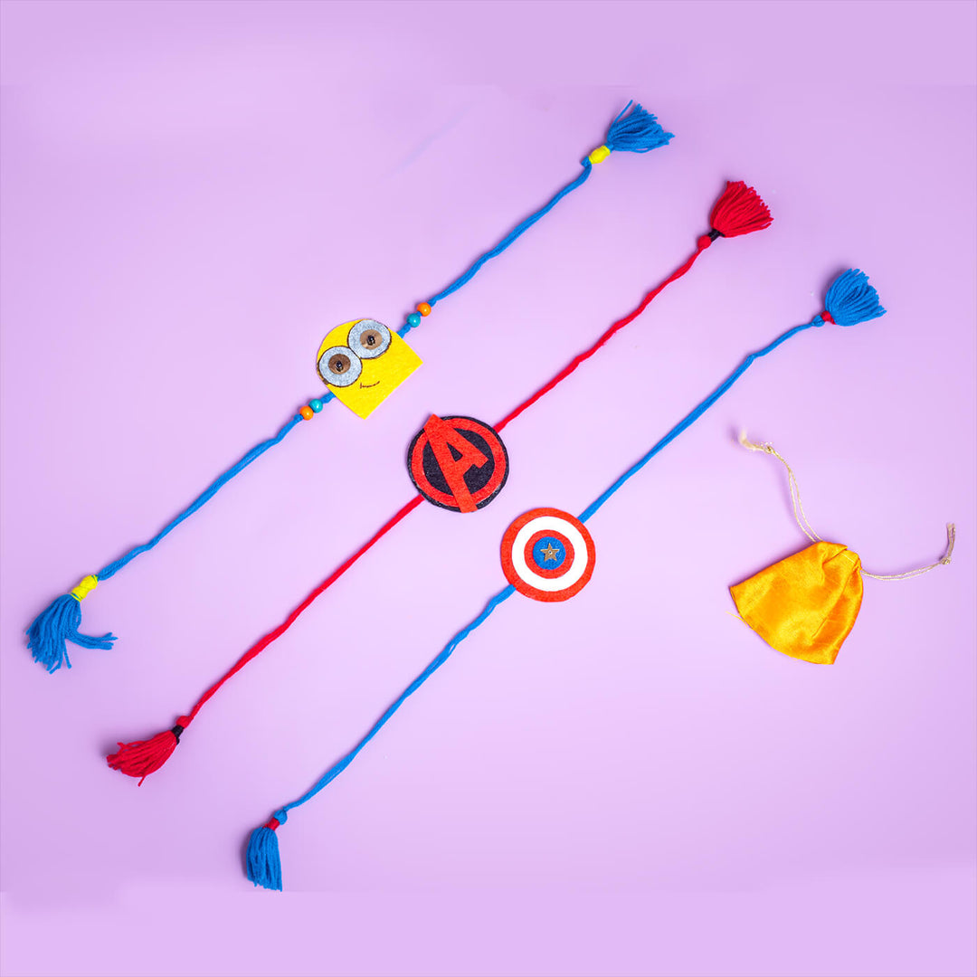 Kids Rakhi Set - Fun & Power | Set of 2