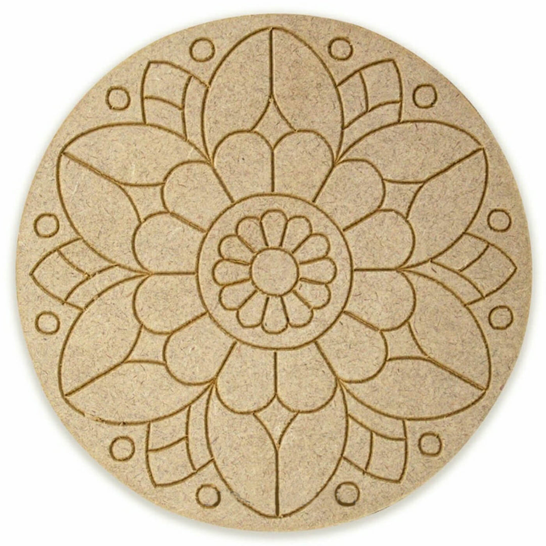 Ready to Paint MDF Engraved Mandala Base - 1103