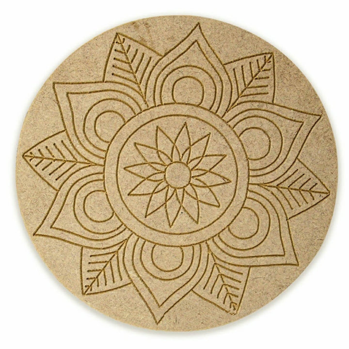 Ready to Paint MDF Engraved Mandala Base - 1116