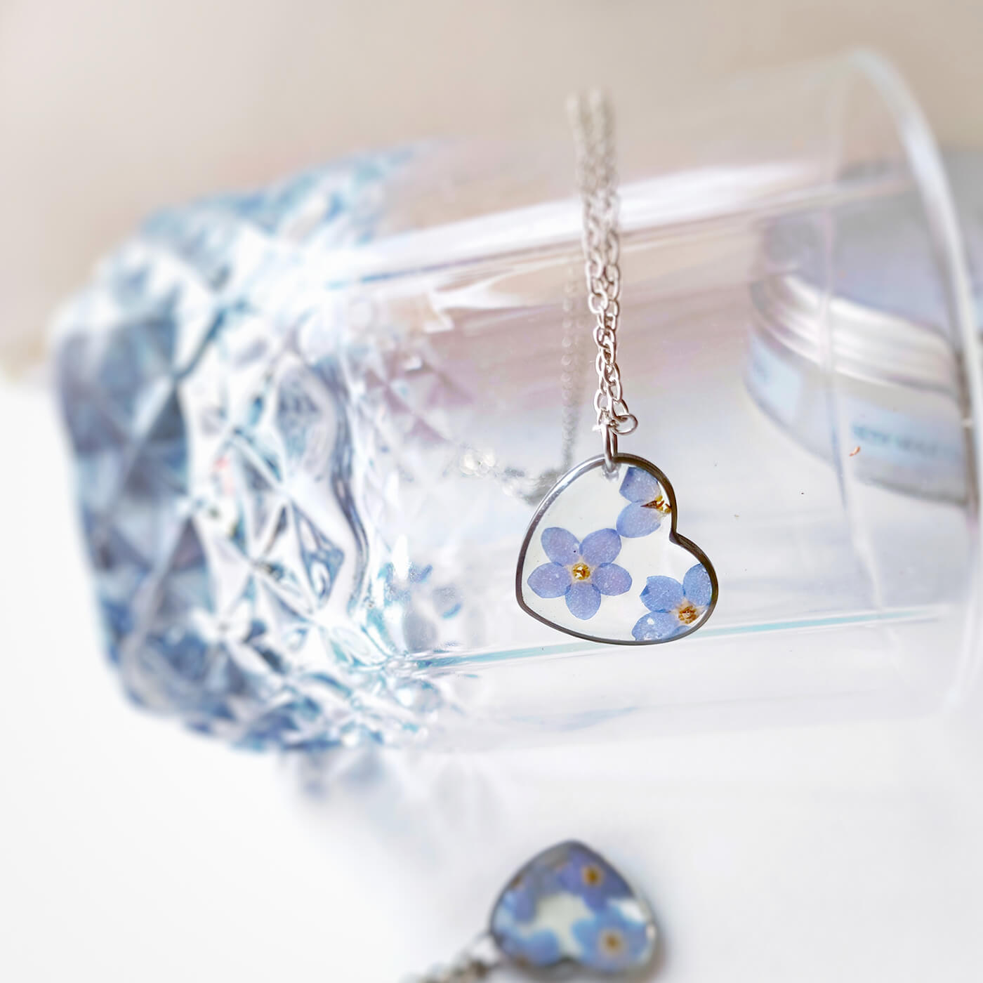 Rare Forget-Me-Not Flower Pendant | 1 Yellow Diamond & Sapphires