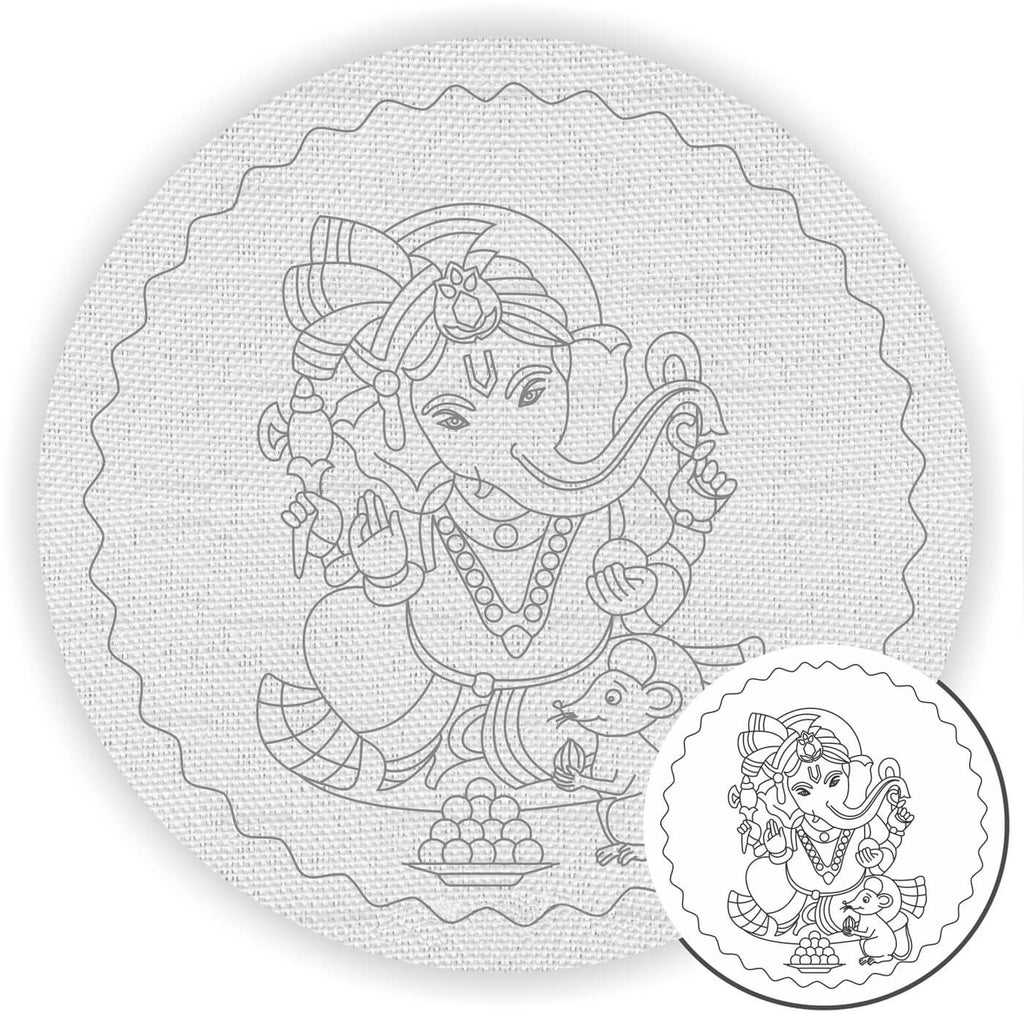 Buy Pre Marked Canavs Base - Ganesh Ji - 3003 Online On Zwende