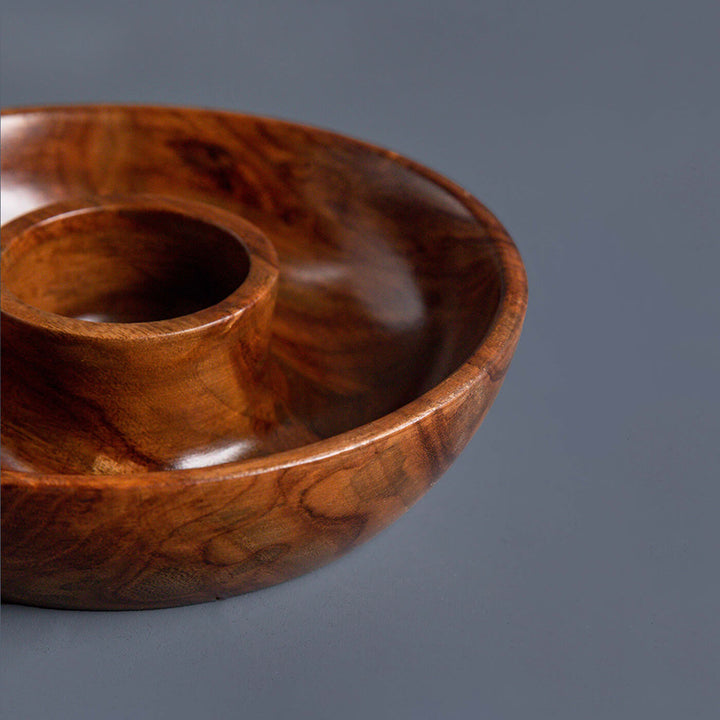 Cazo Sheesham Wood Chip and Dip Bowl