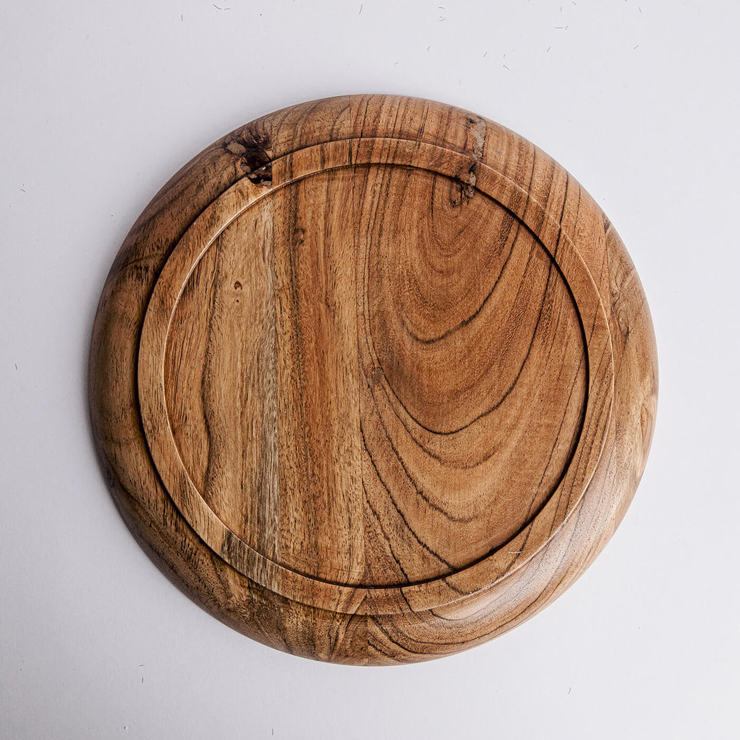 Handcrafted Acacia Wood Dune Serving Plates