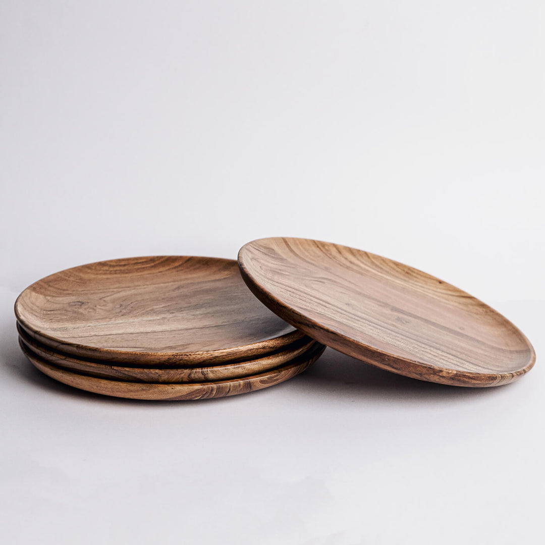 Handcrafted Acacia Wood Dune Serving Plates