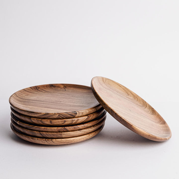 Handcrafted Acacia Wood Dune Serving Plates