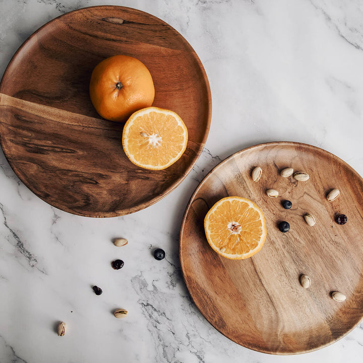 Handcrafted Acacia Wood Dune Serving Plates