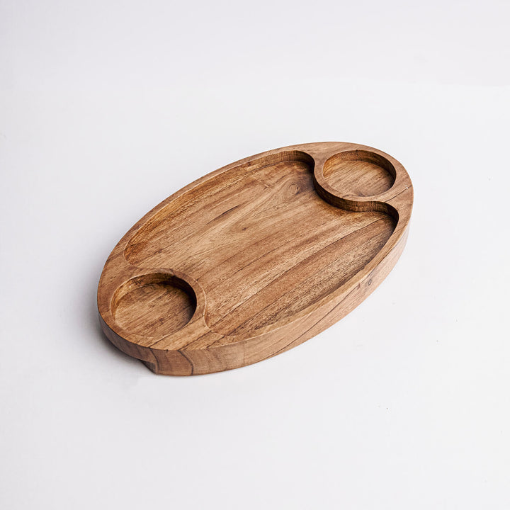 Handcrafted Acacia Wood Domino Platter