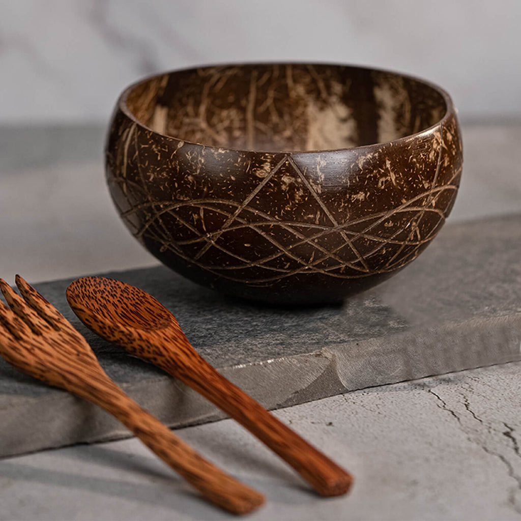 Coconut Shell Bowl Combo Set  Thenga Sustainable Serving Bowls