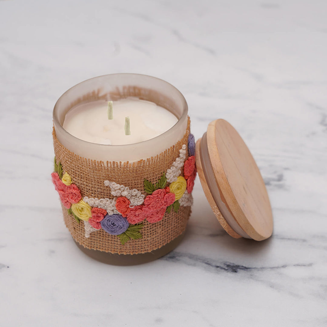 How to embroider a candle cover