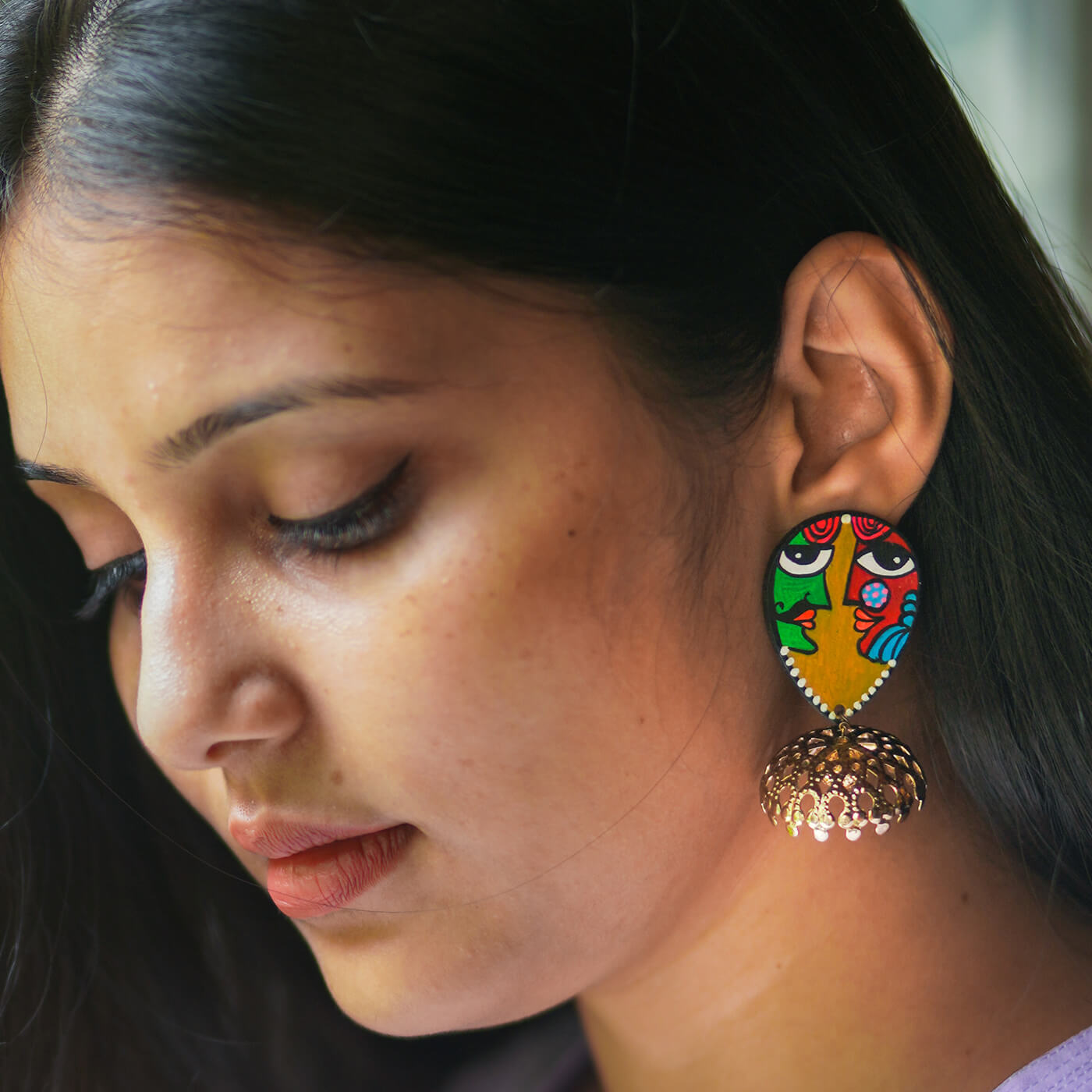 Buy Kundan Meenakari Jaipuri Enamel Hand-painted Earrings Bollywood  Celebrity Style jhumki Polki Jhumki, Jhoomar Jhumkipunjabi Jewelry Online  in India - Etsy